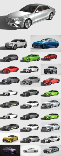 写实奔驰轿车Mercedes Benz Car 3D Models Collection 2019-2022