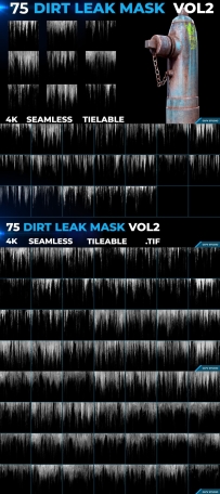 75 DIRT LEAK EFFECT MASK- VOL 2 (4K SEAMLESS TILEABLE)污垢泄漏效果