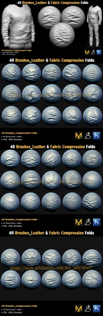 40个皮革和织物40 Brushes Leather & Fabric Compression Folds