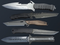 刀模型Cubebrush – HQ PBR Combat Knives Pack