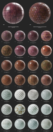 Substance Source 14 – 30 SBSAR – Stylized 30组不同颜色形状的瓷砖