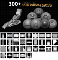 Artstation Marketplace – 300+ Hard Surface Alphas硬面深度笔刷