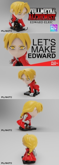 PlaKit2 Full Metal Alchemist EDWARD钢之炼金术师卡通角色打印模型