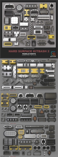 零件硬面模型 Hard Surface Kitbash Library 2