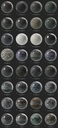 Substance Source 11 – 32 Assets – Stylized Pack 32组材质纹理石纹