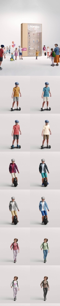 Humano 3D People Vol. 09 Kids小孩儿童人物3D模型