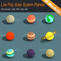 Cgtrader – Low Poly Solar System Planets Isometric Low-poly 3D model星球