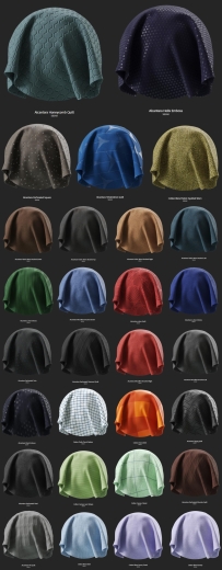 Substance Source 12 – 29 SBSAR – Fabrics 29组纤维棉布织物素材