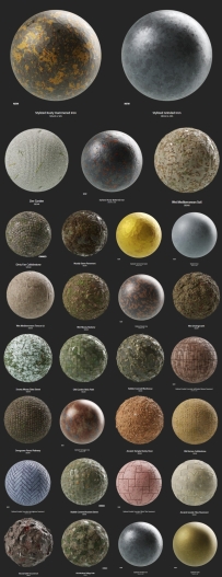 Substance Source Project 08 – 30 Assets 30组风格化路面金属材质